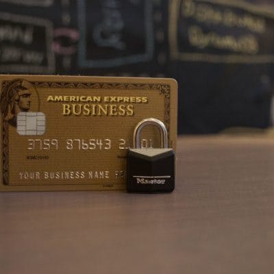 American Express Gold Card with padlock
